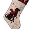 Glitzhome® 21" LED Embroidered Dog Linen Christmas Stocking